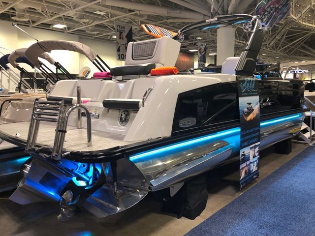 Avalon s Waketoon Earns Innovation Award True triple pontoon wakesurf boat debuts at Minneapolis Pontoon Deck Boat Magazine